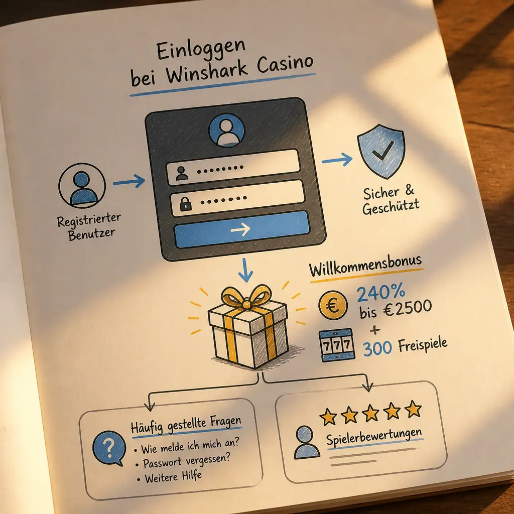 Winshark Casino Login – Schnell zum Konto visual guide for Winshark Casino